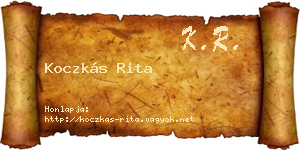 Koczkás Rita névjegykártya
