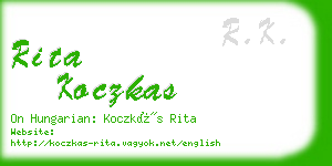 rita koczkas business card